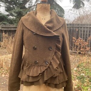 Anthropology Elevenses Wool blend Jacket Moss green size 10